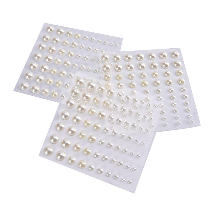 1 Sheet Plastic Semi-Circular Pearl Decoration Stickers For Diy Crafts Nail Art