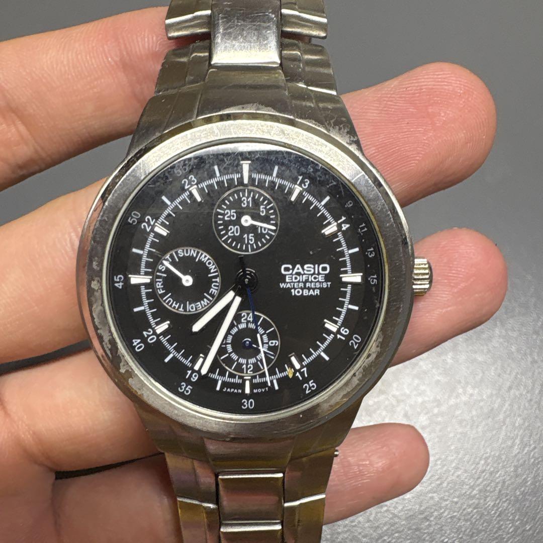 

[Б/У] Аналоговые часы Casio EDIFICE, Черные и серебристые, EF-305