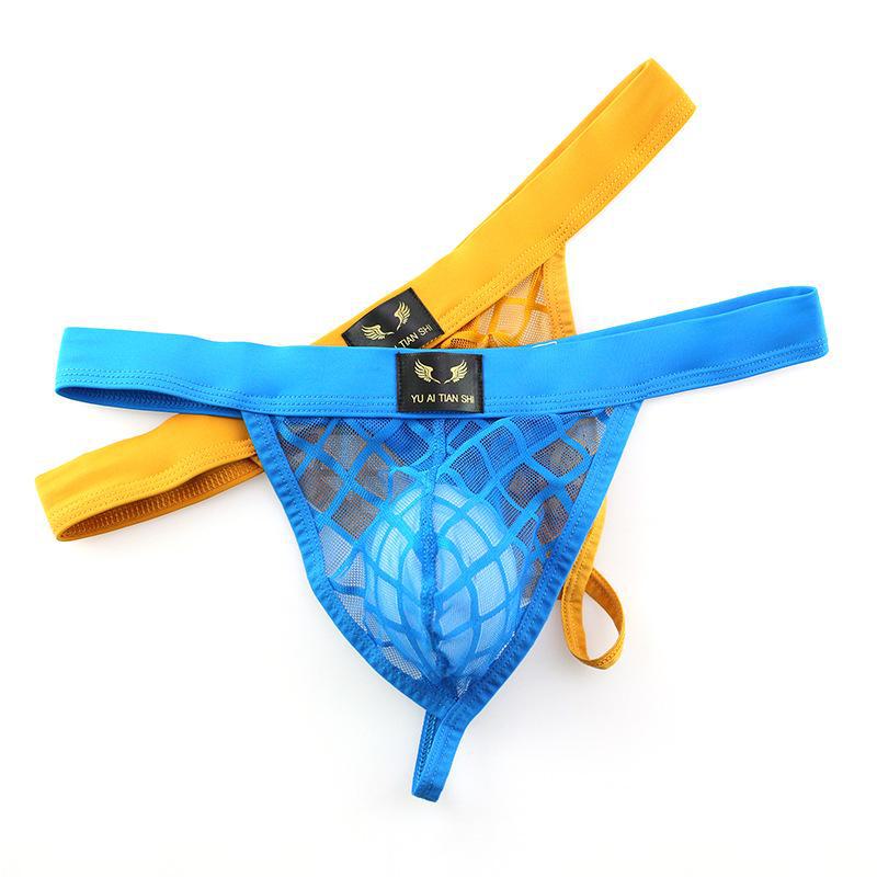 Men's Fashionable Breathable Mid-Waist Mesh Thong Underwear