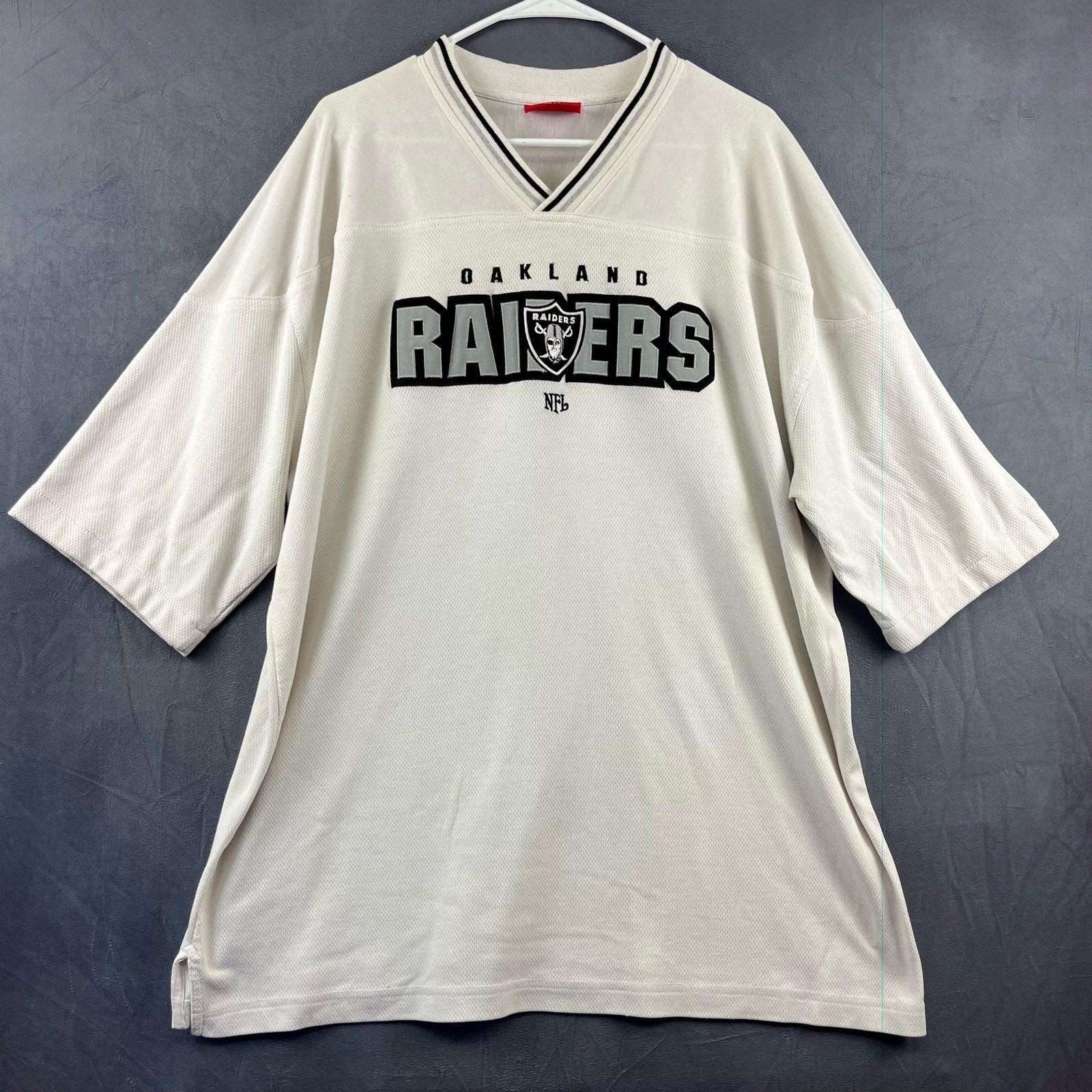 Винтажная футболка Oakland Raiders Мужская 2XL НФЛ Футбол Вафельная вязка V-образный вырез Raider Nation XXXXL