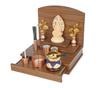 Oda Kobo Buddhist Altar, Modern Mini Buddhist Altar, Open Type, with Storage, for Memorial Service (Mini, Walnut Color)