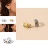 Elegant European American Style Alloy Ear Clips With Colorful Rhinestones