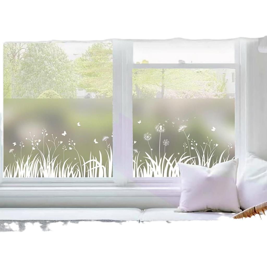 European Dandelion Print Translucent Shower Privacy Film