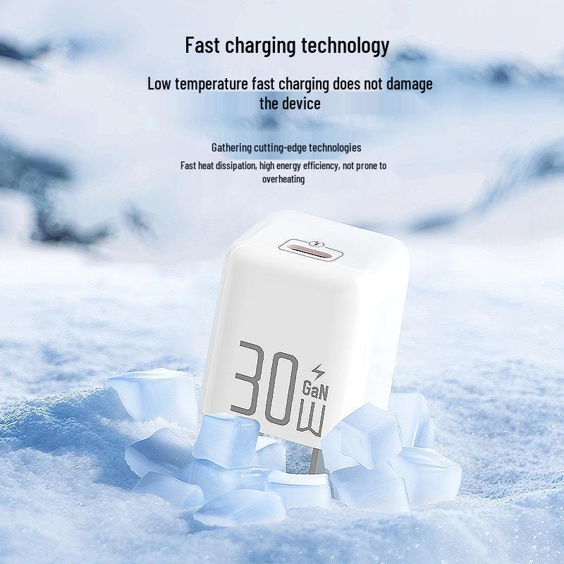 30W GaN Fast Charger for Apple 8-16, Compact USB-C Jelly Charger Head
