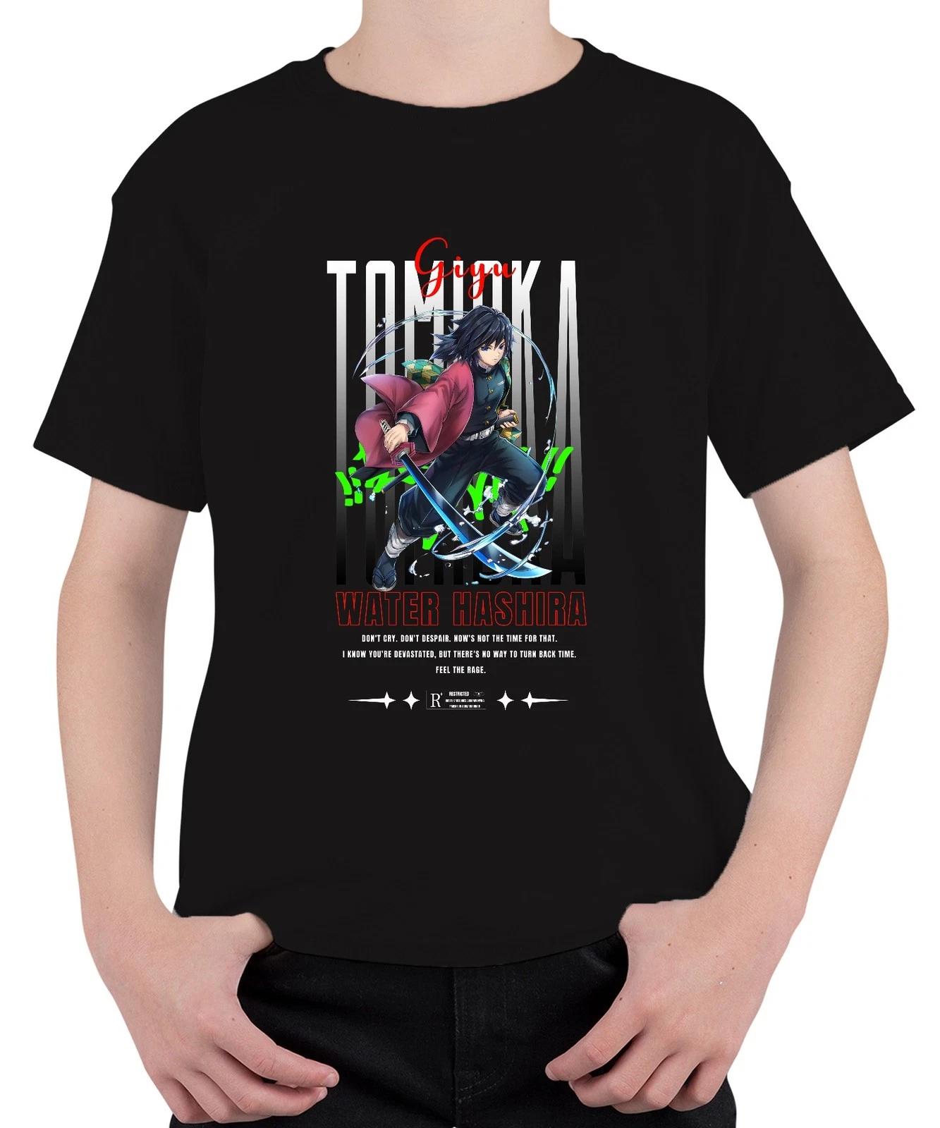 Giyu Tomioka Demon Slayer Water Hashira Katana Anime Cosplay Unisex Kinder T-Shi XXL