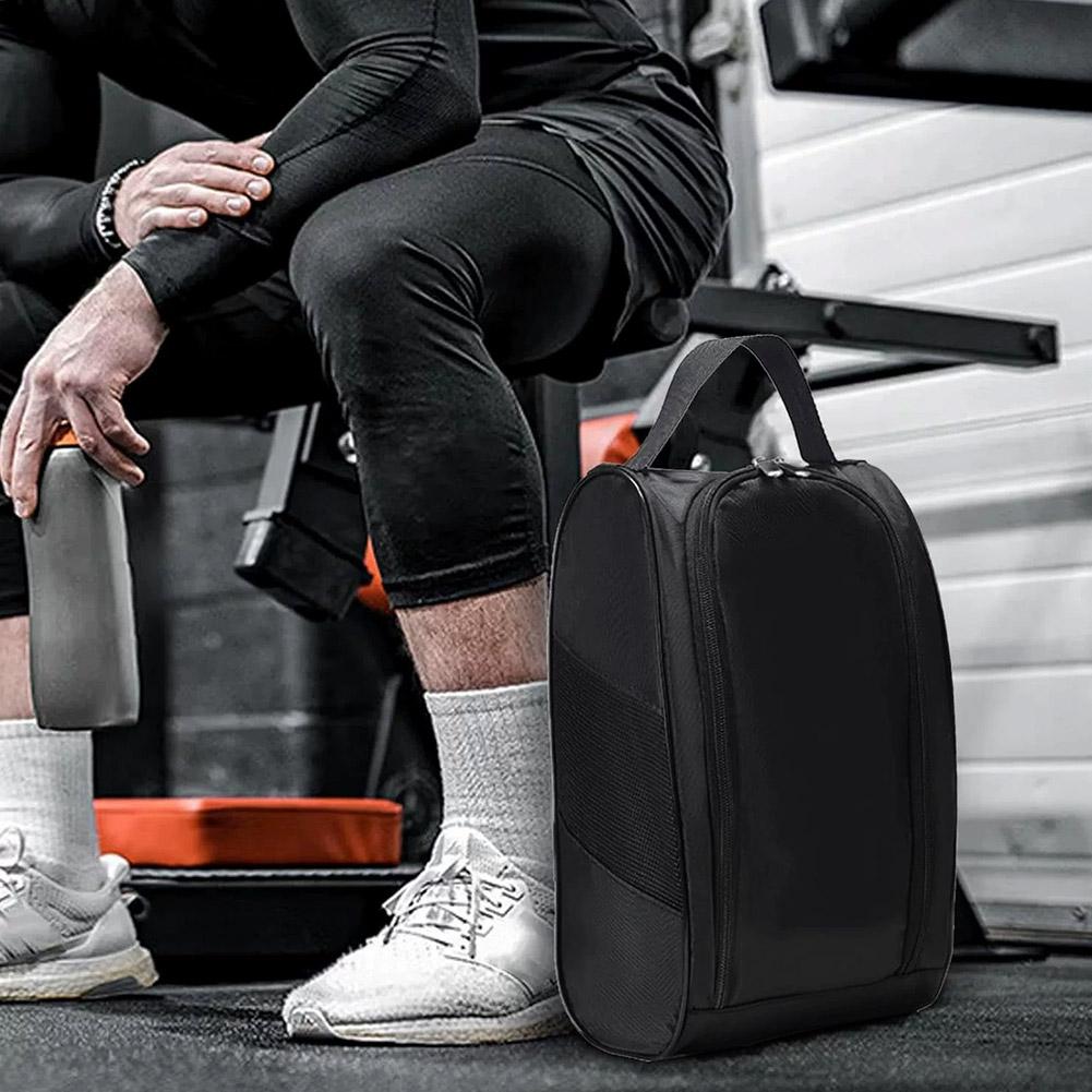Portable Golf Shoe Bag Oxford Outdoor Travel Zipper Waterproof Breathable Shoe Carrier Bag Lightweight Football Tennis Shoe Bag