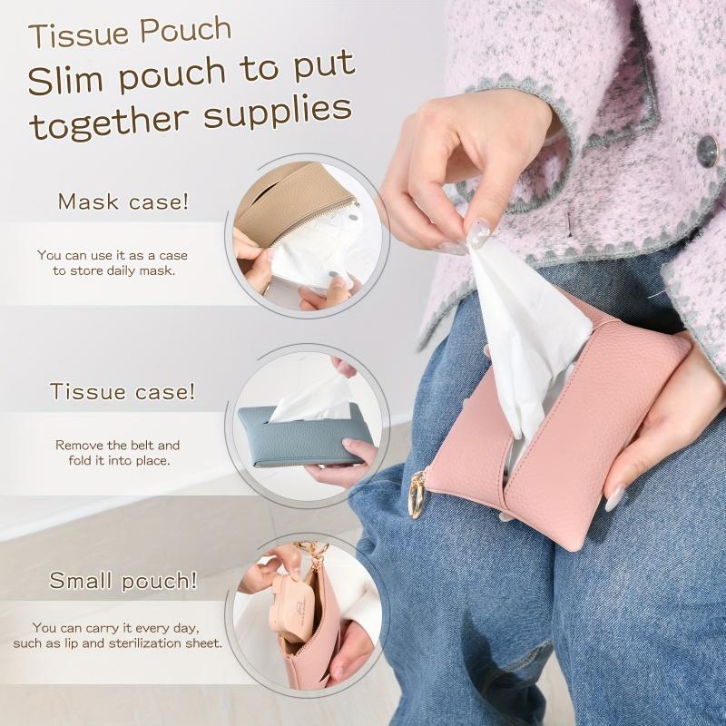 Tissue Bag PU Leather Napkin Holder Papers Box Home Office Living Room Container Dustproof Storage Table Decoration