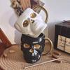 Dark Gothic Style Art Bone Skull Mug High-end Quirky Niche Design Cup Halloween Gift