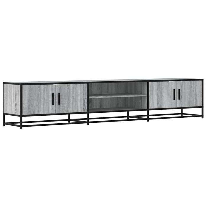 VidaXL Meuble TV sonoma gris 210x35x41 cm bois d'ingénierie, support TV, buffet TV, meuble multimédia, banc TV, meuble hifi, 3300783