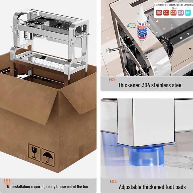Bieying 3-Tier Wall-Mounted Kitchen Storage Rack