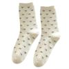 Women's Socks, Spring and Autumn Thin Cream-colored Cute Bow Polka Dot Heart-shaped Lace Mid-calf Socks