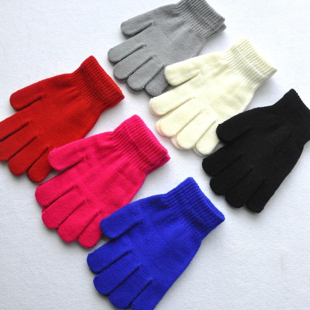 12-15J Neue Warme Winterhandschuhe für Männer Frauen Schüler Einfarbige Gestrickte Fäustlinge Outdoor Sport Radfahren Skifahren Wärmere Handschuhe