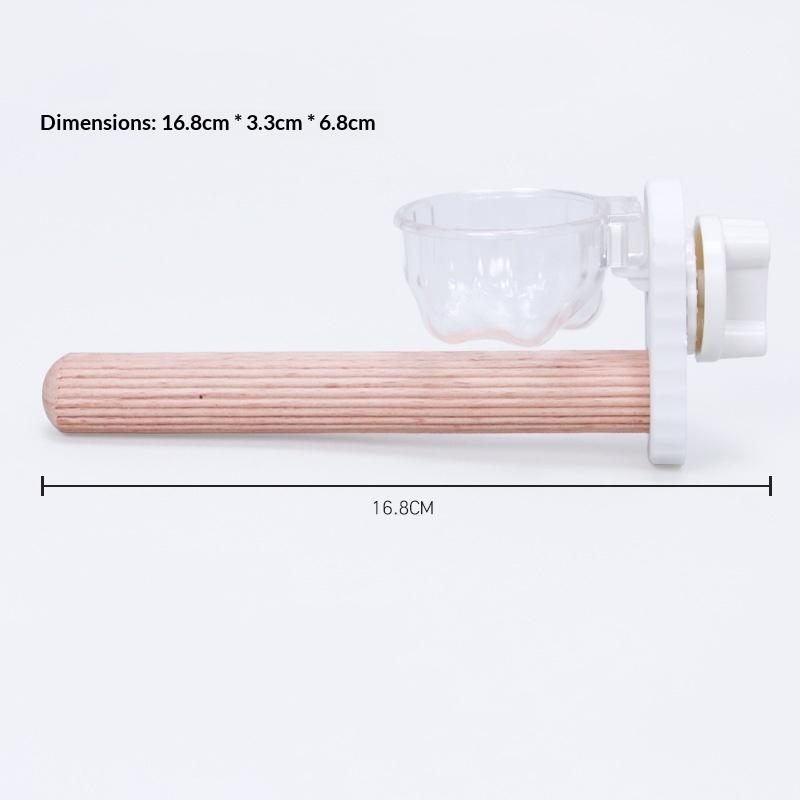 

Parrot Claw Grinding Stick With Feeding Bowl Standing Pole Bird Foraging Station Pole Bite Grinding Mouth Grinding Bird Supplies білий