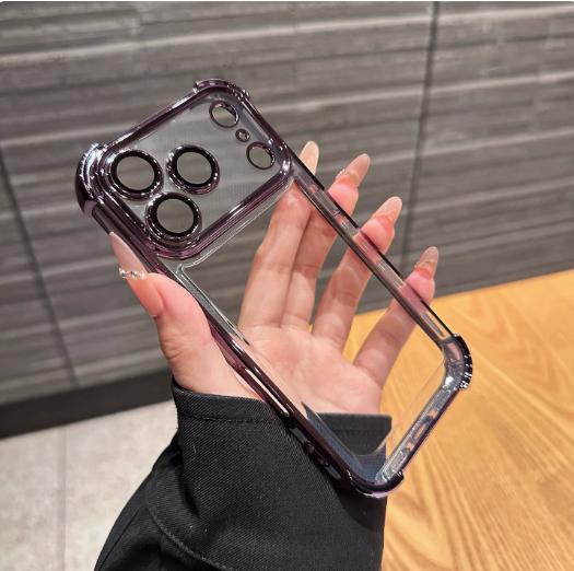 Luxury Buffer Lmpact Plating Phone Case For iPhone 18 17 16 15 14 13 12 Pro Max 16 Plus Shockproof Clear Lens Protection Cover