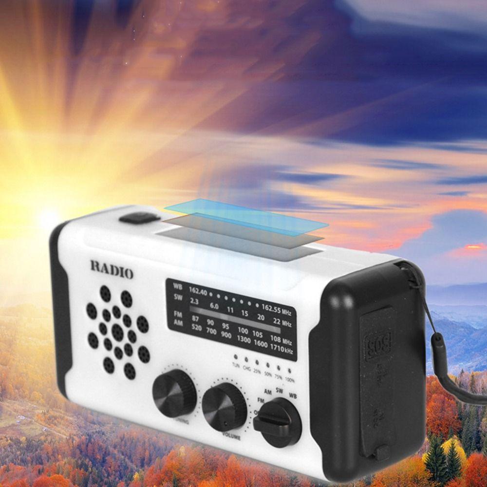 USB Charger Hand Crank Radio SOS Alarm LED Flashlight Emergency Weather Radio  Disaster Prevention