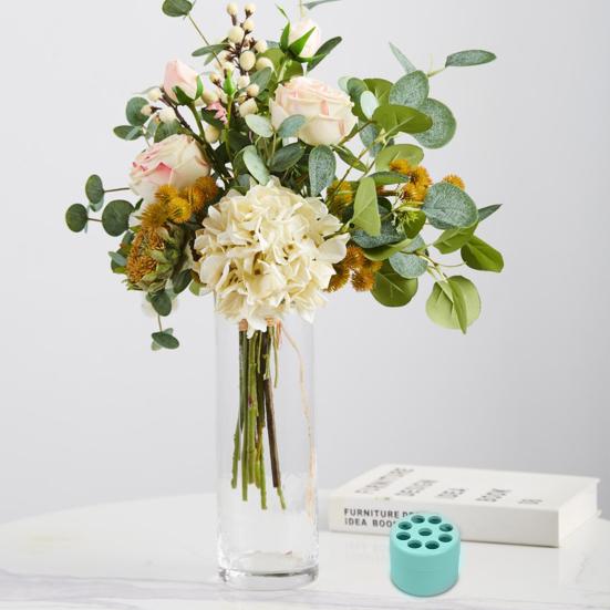 2Pcs Spiral Ikebana Stem Holder DIY Bouquet Twister Vase Flower Arranger Grid Multi-holes Plant Fixation Stand Floral Arrangement Tool