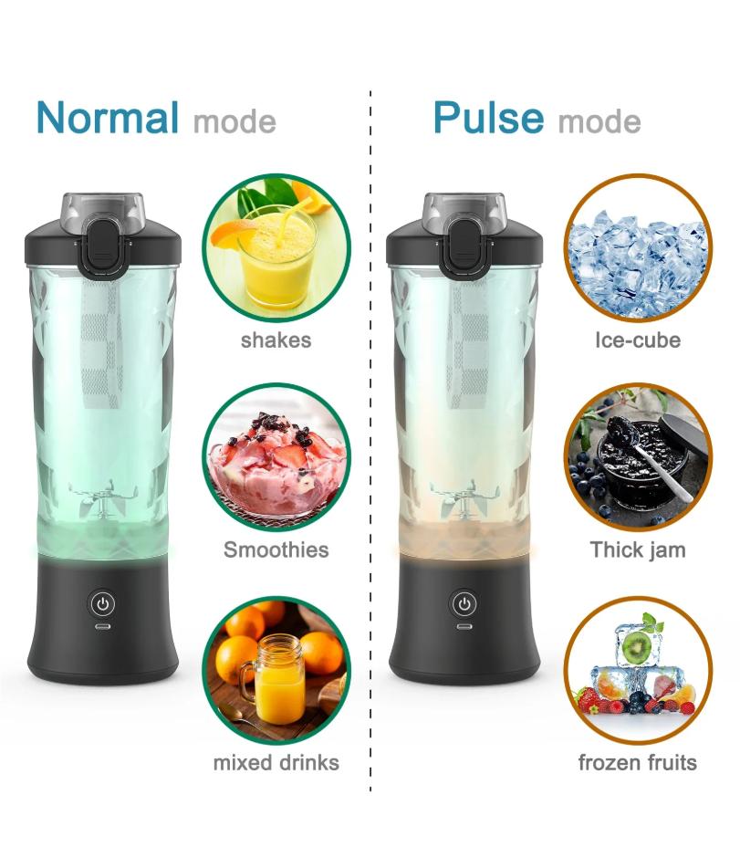 Portable Blender Electric Juicer 600ML Fruit Mixers 4000mAh USB Rechargeable Smoothie Mini Blender Multifunction Juice Maker