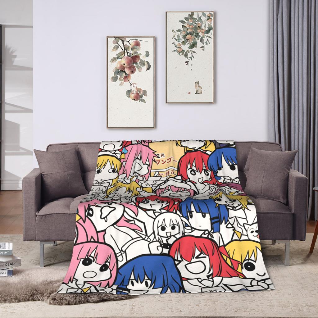 Bocchi the Rock Plush Blanket Girls Boys  Flannel Bedding Throws For Couch Chair Warm Soft Custom Quality Bedspread Gift