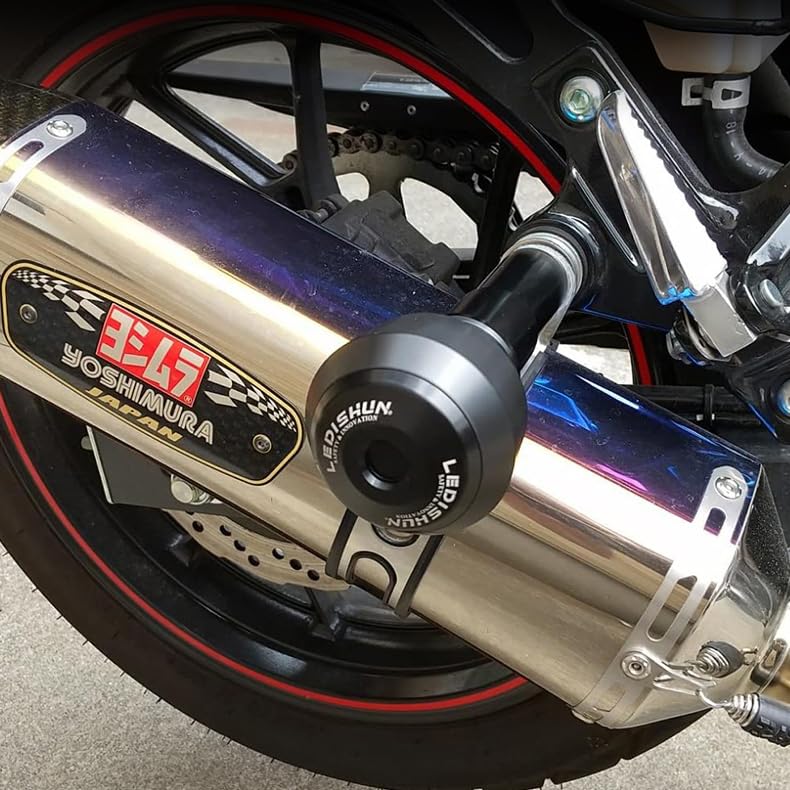 CNC Aluminum Motorcycle Muffler Slider for Yamaha YZF R15 V2 V3 V4, MT-03, YZF-R3 YZF-R25, YZF R6, FZ1N FAZER, FZ8N FZ8S, FZ-S 150/FZ-X 150 (Green)