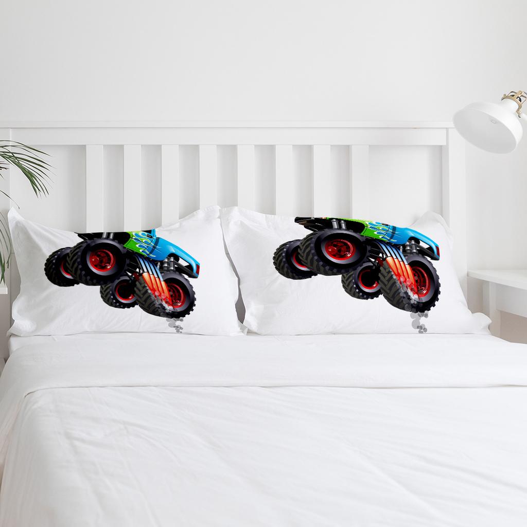 Truck Car Cartoon Bedding Set 3pcs Boys Girls Duvet Cover Pillowcase Kids Adult Quilt Cover Double Bed Set Home Textile