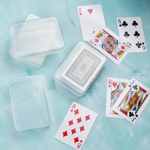 Elesunory Plastic Playing Card Box, Snap-Closed Poker Game Deck Holder, Holds 16 Standard Size Card Games