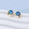 Color Abalone Shell Natural Freshwater Pearl Stud Earrings Women's Earrings Silver Needle High-end Jewelry