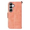 For Samsung Galaxy S25+ Leather Case Magnetic Closure Wallet Stand Phone Cover with Crossbody Strap