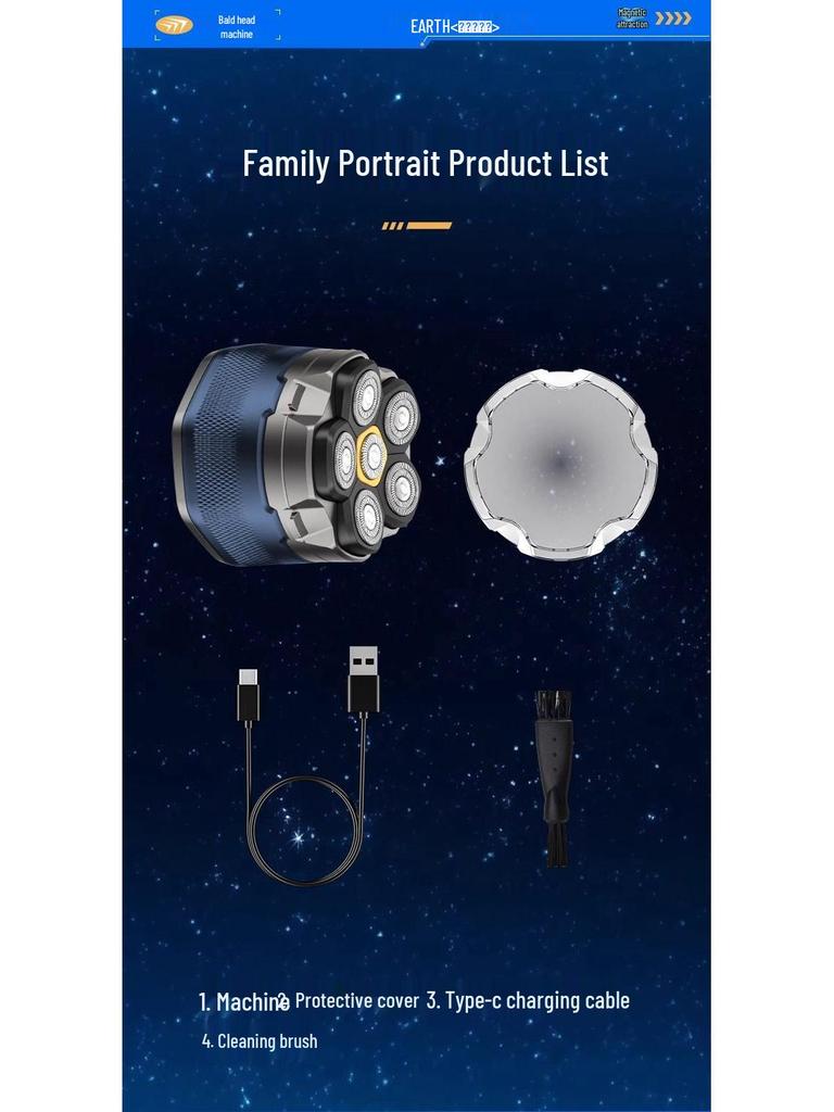 German Bald Head Shaver: All-in-One Electric Hair Clipper for Men's Self-Grooming