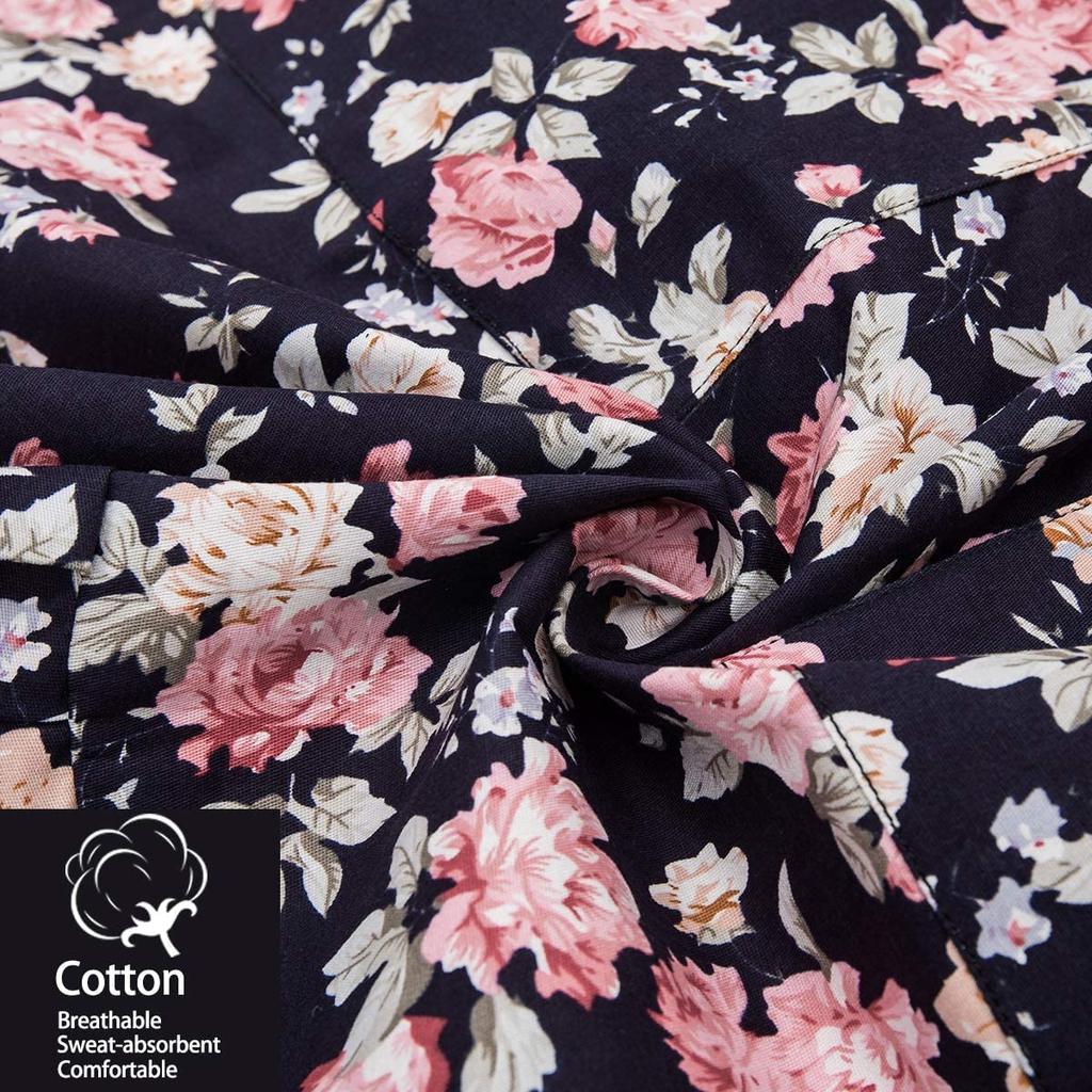 Cute Cotton Apron with Adjustable Neck Perfect for Kitchen Cooking and Home Bakery Women's Strap, (4 Flowers)