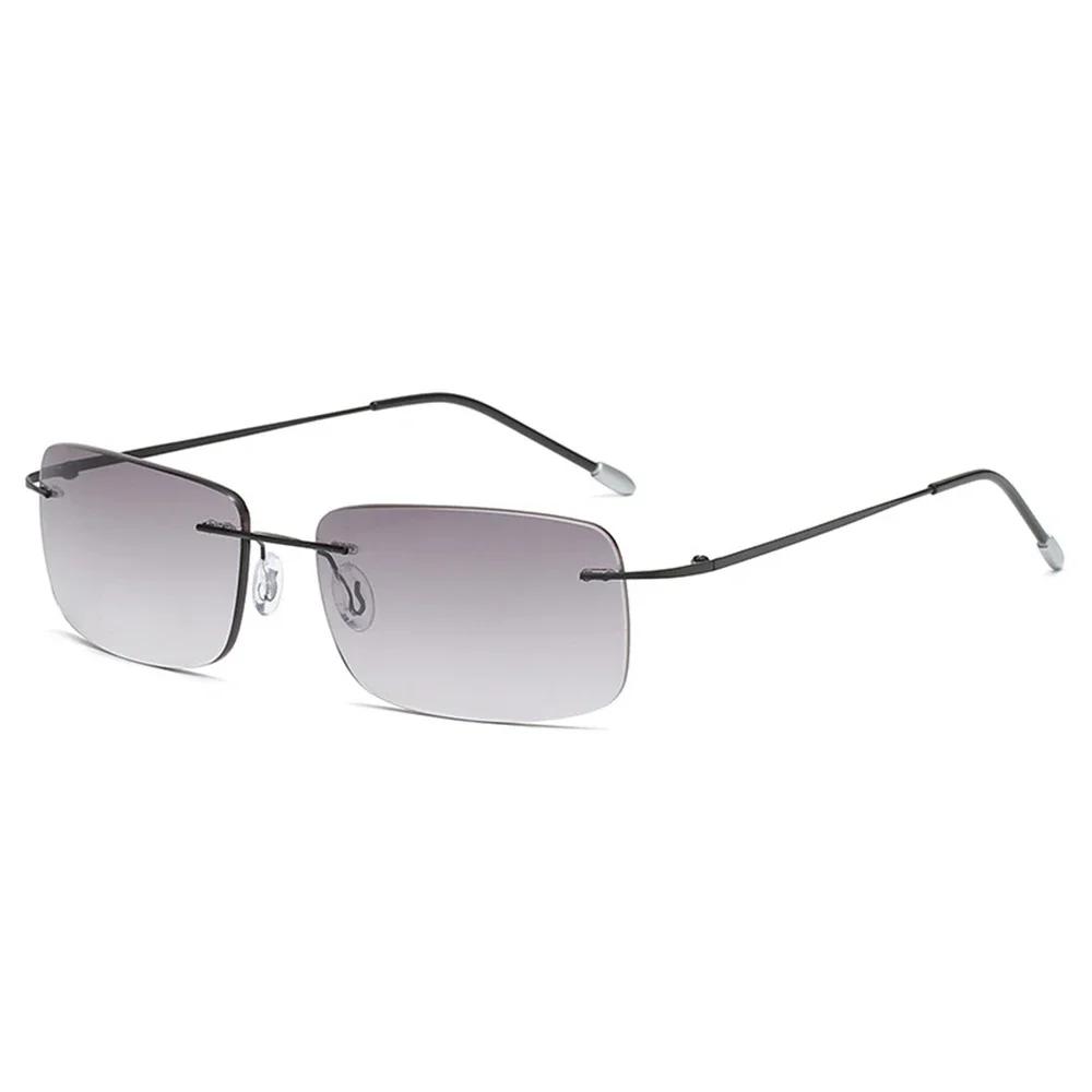 

Unisex Casual Gray Lens Metal Rimless Bifocal Reading Glasses - +0.75 to +4.00 Diopter +75 чёрный