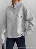 Women's Casual Button-Up Shirt with Chest Pocket, Multiple Colors, Grey, Red, Light Blue, Black