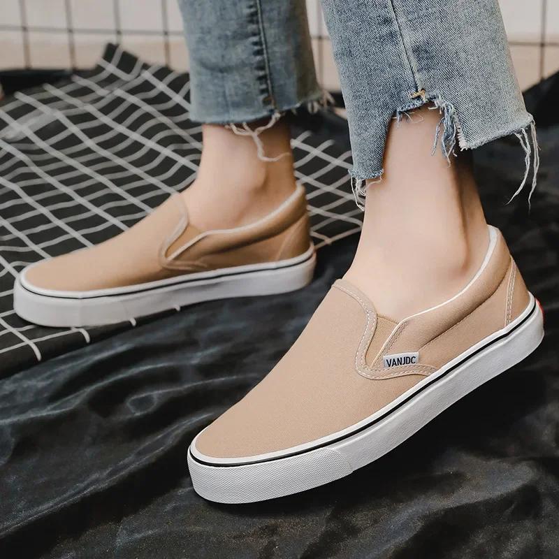

Canvas Shoes Women Couple Slip on Flat Comfortable Casual Shoes Fashion Platform Ladies Vulcanized Shoes Zapatillas Mujer 2025 44 хаки
