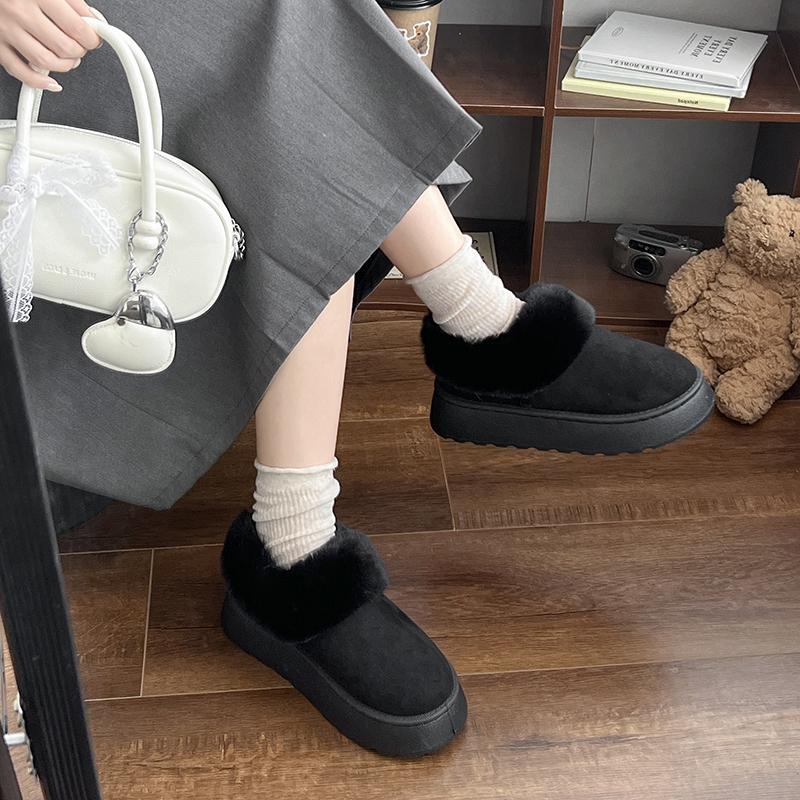 Fashion 2025 New Women's Autumn and Winter Thick Snow Boots Winter New Round Head Suede Anti-slip Wear-resistant Plush Short Boots