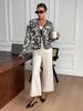 European & American Women's Tie-Waist Color-Block Long-Sleeve Jacket for Autumn/Winter