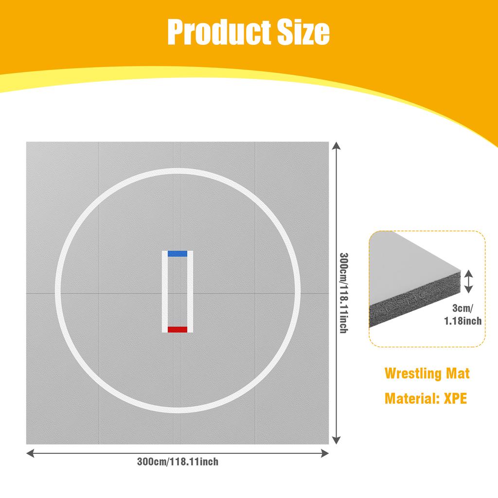 Large Yoga Mat  Exercise Mat with NonSlip Surface Ideal Wrestling Mat Wear Resist Jiu Jitsu Wrestle Mats for Grappling Martial A