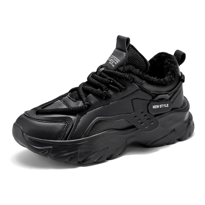

Men s warm plush casual sneakers winter soft-sole non-slip cotton shoes fashion comfortable outdoor student sports running shoes 44