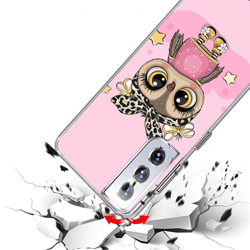 Cute Owl Hearts Lover Phnoe Case for Samsung Galaxy S26 S25 Edge S23 S24 Ultra S22 Plus S21 S20 FE Unique Cover Soft Coque Galax