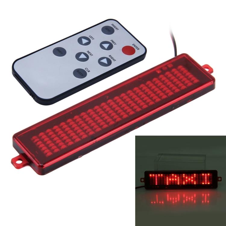 

DC 12V Car LED Programmable Showcase Message Sign Scrolling Display Lighting Board with Remote Control красный