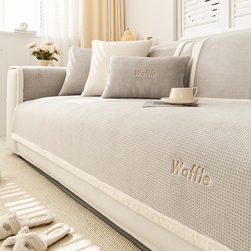 

New Embroidered Letter Sofa Cover Plush Cushion Sofa Cushion Modern Thickened Non-Slip Sofa Cushion Autumn Winter Couch Cover 70x70cm 1pcs