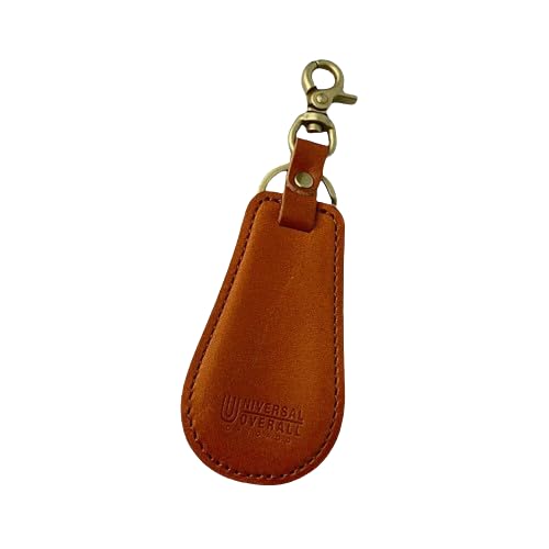 

[Universal Overall] Leather Keychain (Shoehorn Type) [UV156AR] Cowhide Leather, Engraved 03_BRN FR