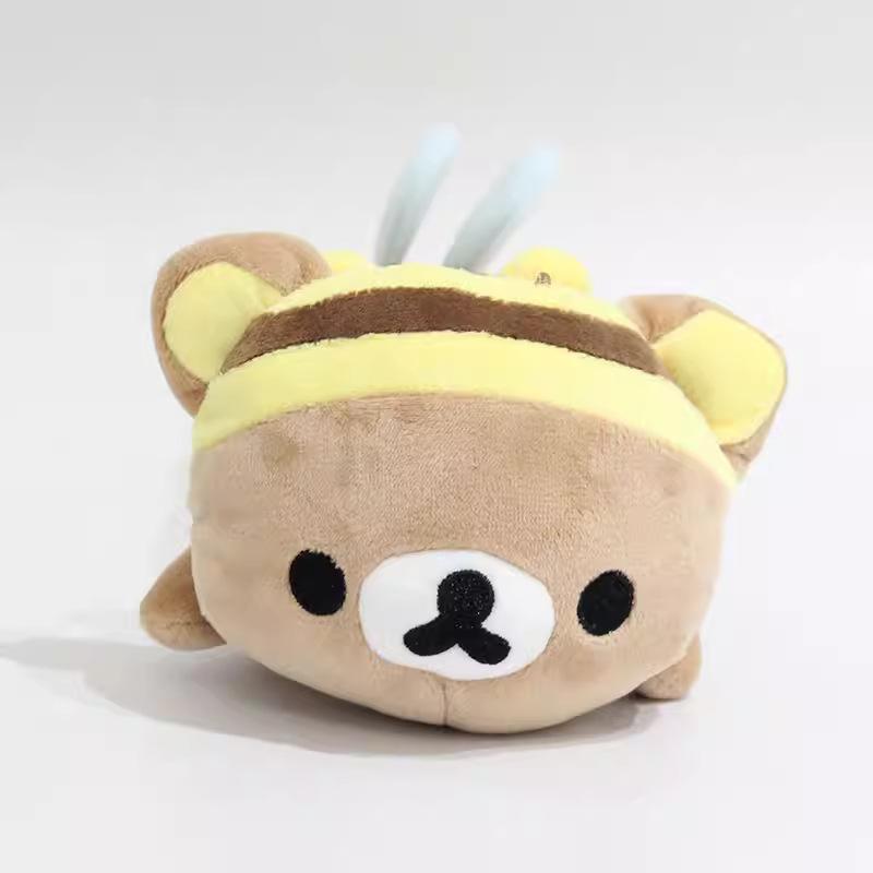 Cute Rilakkuma Honeybee Plush Pencil Pouch Kawaii Bear Stuffed Stationery Bag Soft Pencil Case Birthday Gifts.