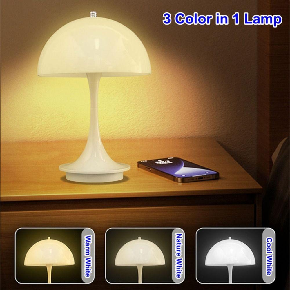 Touch Mushroom LED Table Lamp Cordless Indoor Lighting  for Hotel Bar Coffee