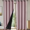 2pcs Modern 100% Blackout Curtain with Coated Lining, Solid Window Curains for Bedroom, Living Room, Dining Room, Home Decor