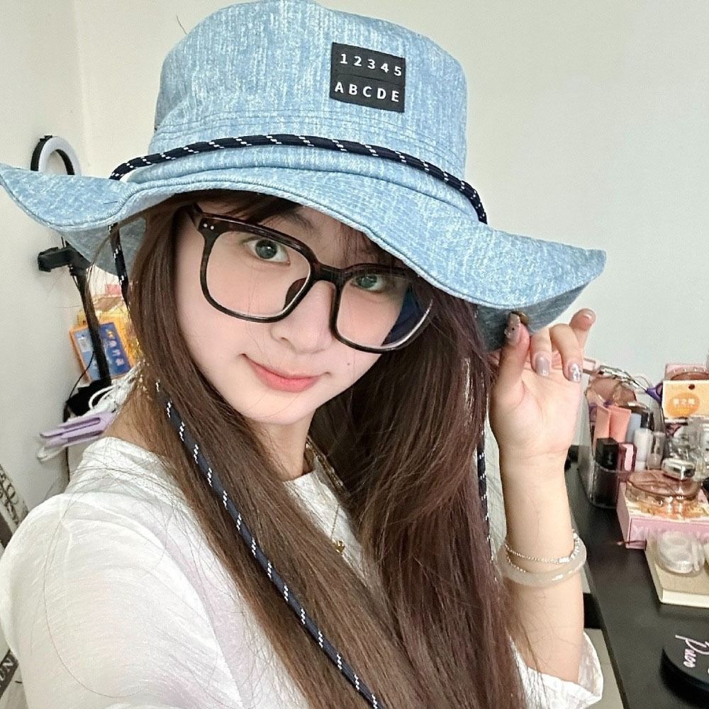 Lightweight Western Cowboy Hat Wide-Brimmed Sun Protection Basin Cap Denim Bucket Hat  Travel