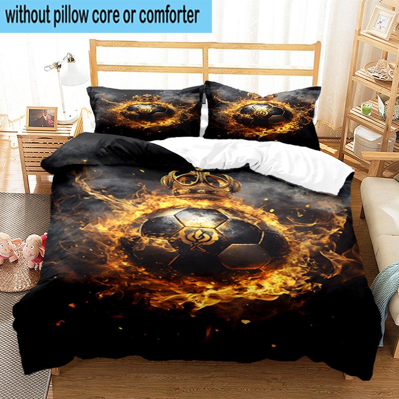 3PCS Basketball Crown Fire Sport 3pcs Bedding,Including 3PCS Duvet Cover And 2pcs Pillowcases Perfect for Christmas,Ideal for Bedroom, Dormitory
