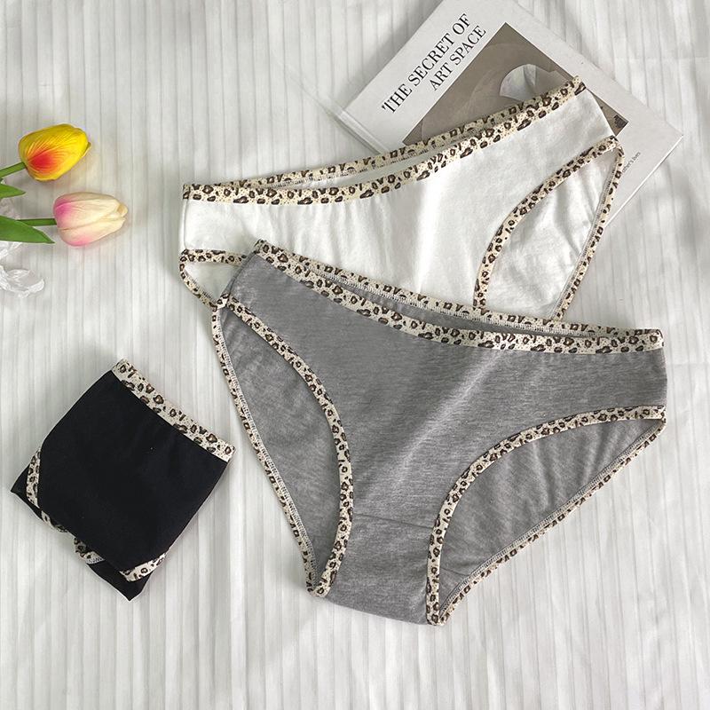 Sexy Slips mit Leopardenmuster für junge Damen, hüfthebende Baumwollhöschen, L-XL, große Damenunterwäsche