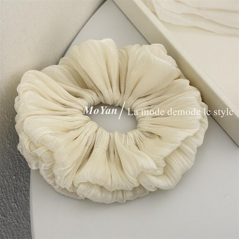 Модная плиссированная резинка для волос «Большая кишка», высококачественный и непринужденный аксессуар-резинка для волос, повязка на голову «Свиная кишка» бежевый