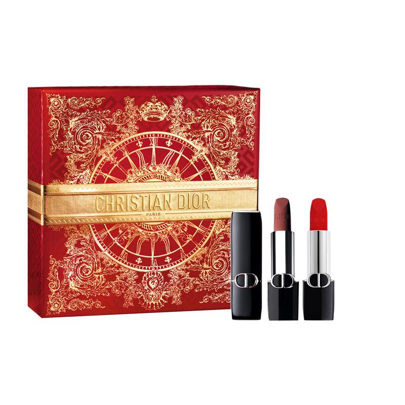 DIOR Lipstick Two-piece set: #688 rose pink brown + lipstick #999 legendary red lip синий