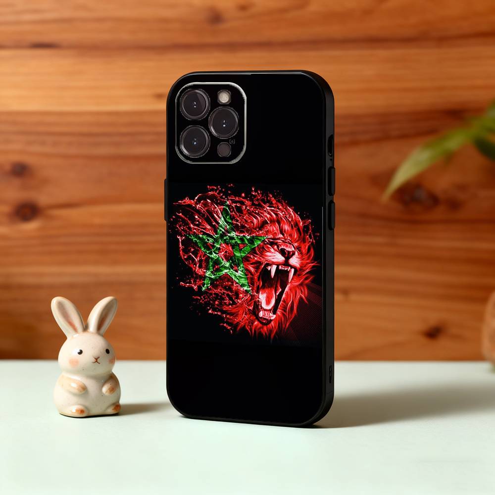 M-Morocco Flag Phone Case For iPhone17,16,15,14,13,12,Plus,Pro Max, 5G Others Soft Black Cover
