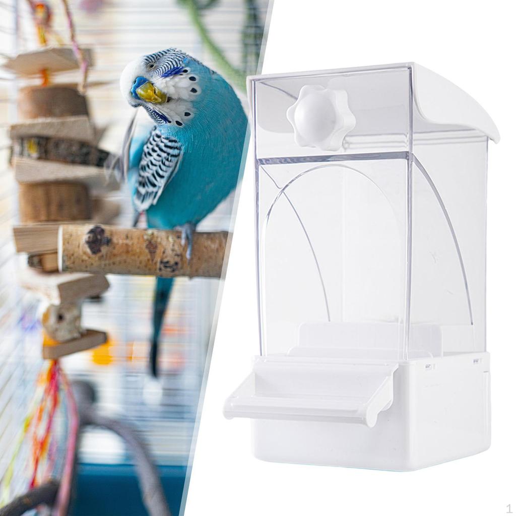 Automatischer Vogelfutterspender mit großem Vorratsbehälter und Napf für Sittiche Kanarienvögel